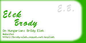 elek brody business card